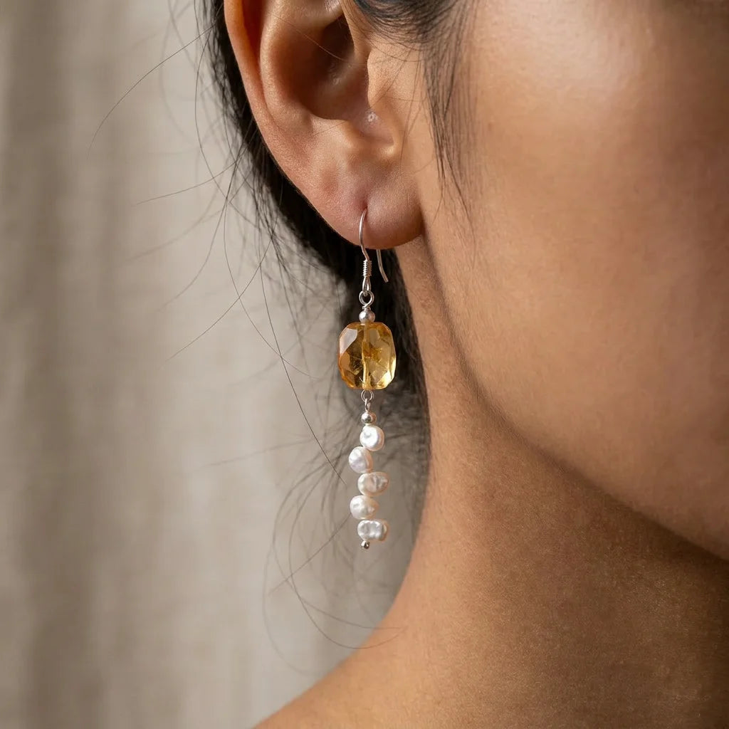 Dawn Ember Detail - Dawn Ember Citrine Earrings
